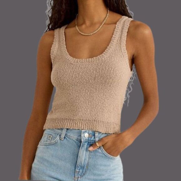 Z Supply Catalina Womens Knit Tank BeigeTop Small - Picture 1 of 11